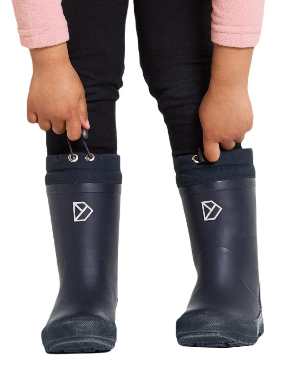 Navy Coloured Didriksons Childrens Slush Boots On A White Background