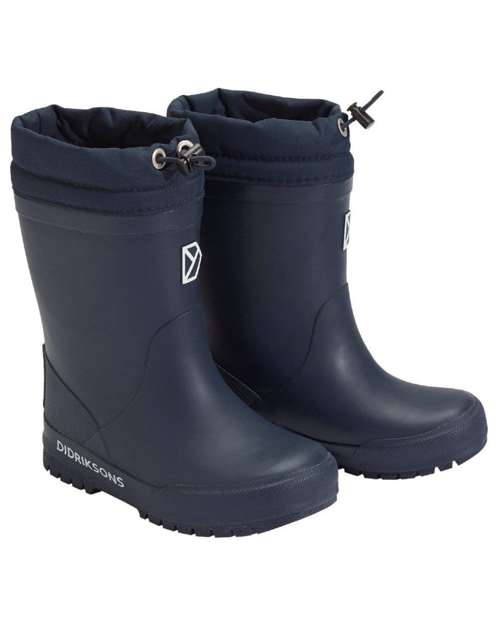 Navy Coloured Didriksons Childrens Slush Boots On A White Background