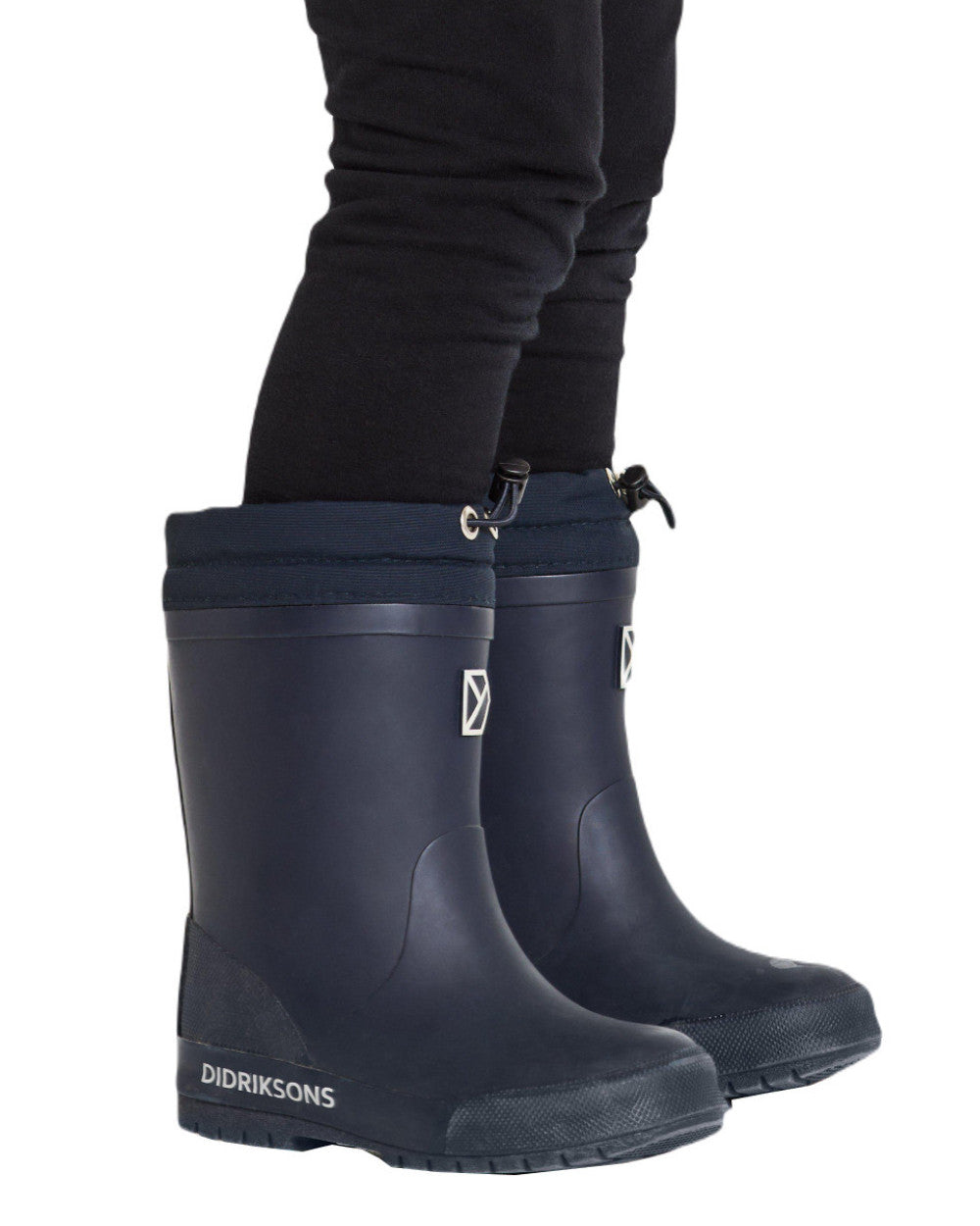 Navy Coloured Didriksons Childrens Slush Boots On A White Background