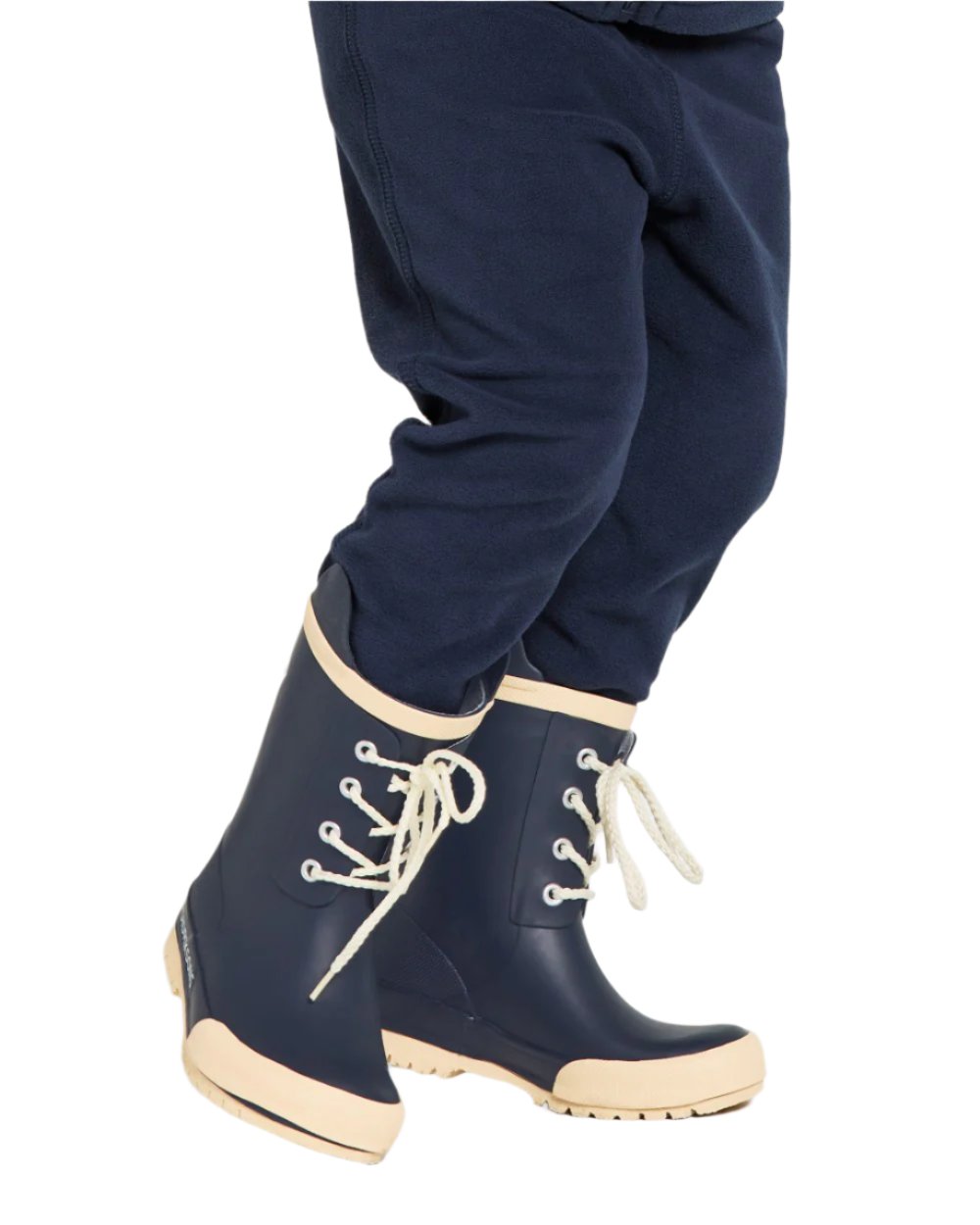 Navy Coloured Didriksons Childrens Splashman Boots On A White Background