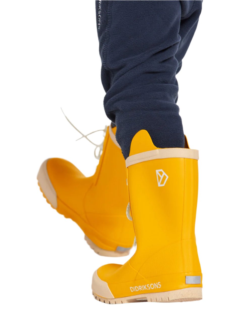 Oat Yellow Coloured Didriksons Childrens Splashman Boots On A White Background