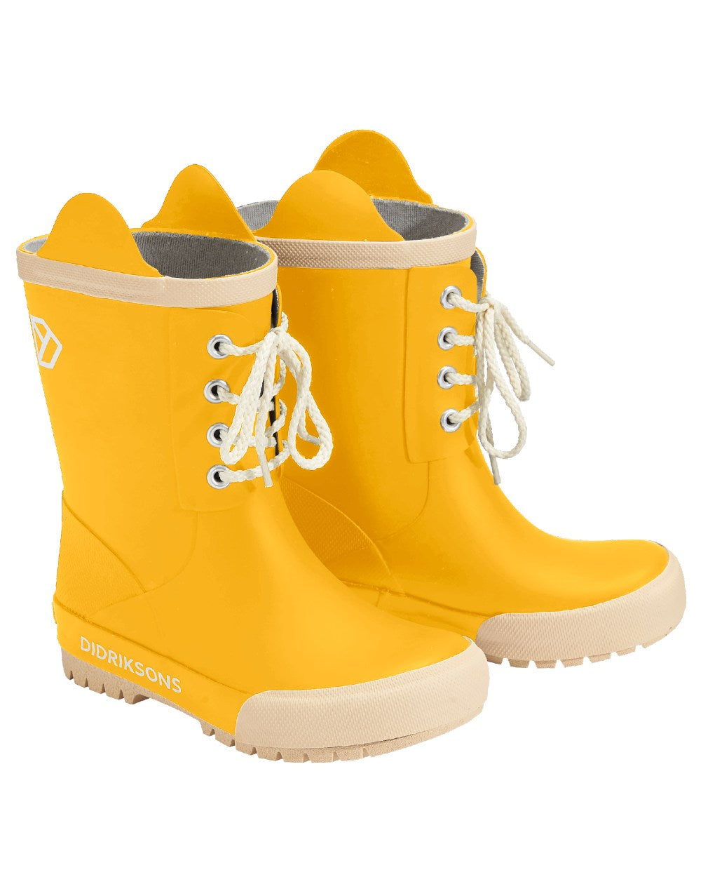 Oat Yellow Coloured Didriksons Childrens Splashman Boots On A White Background