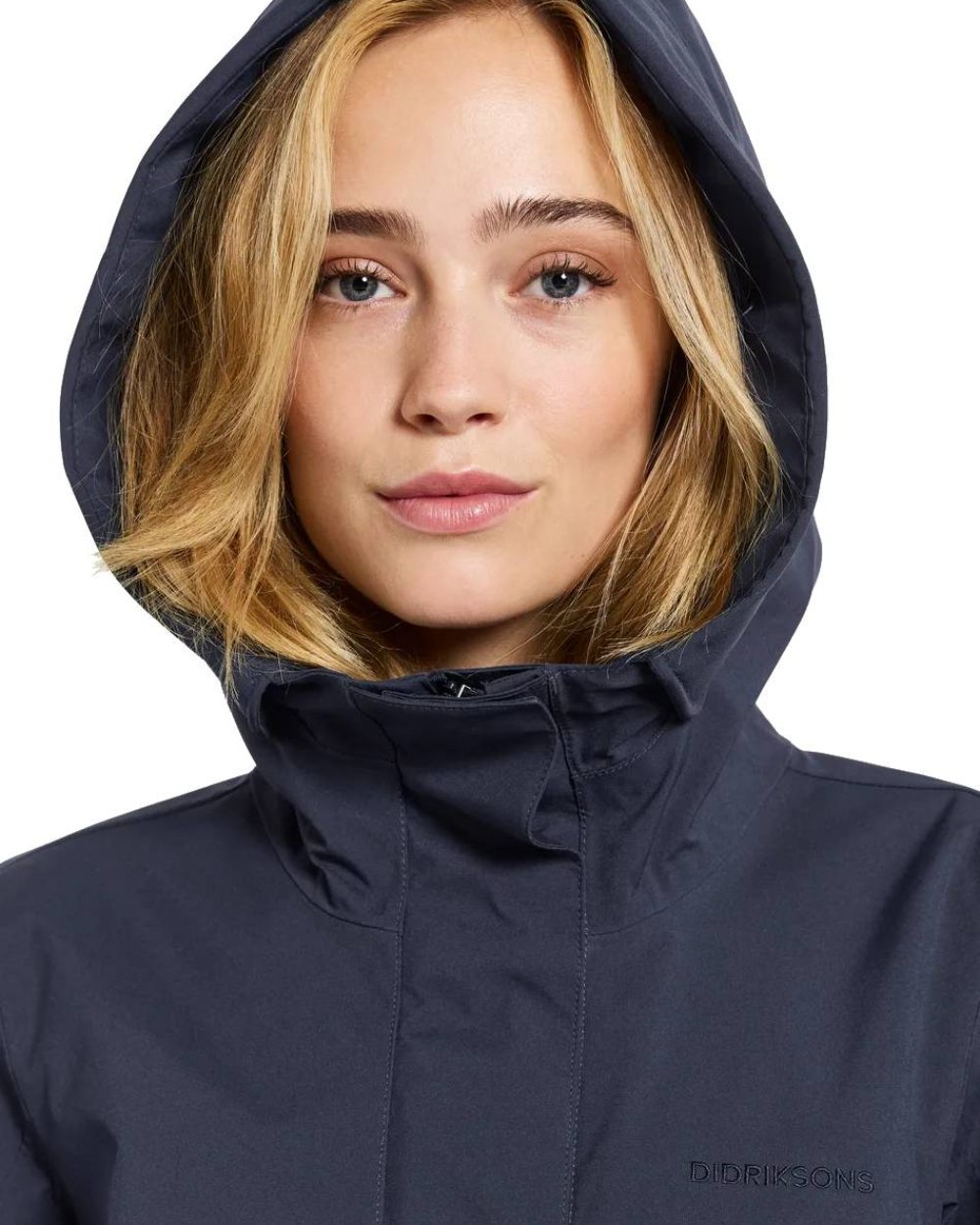 Dark Night Blue Coloured Didriksons Edith Parka On A White Background 