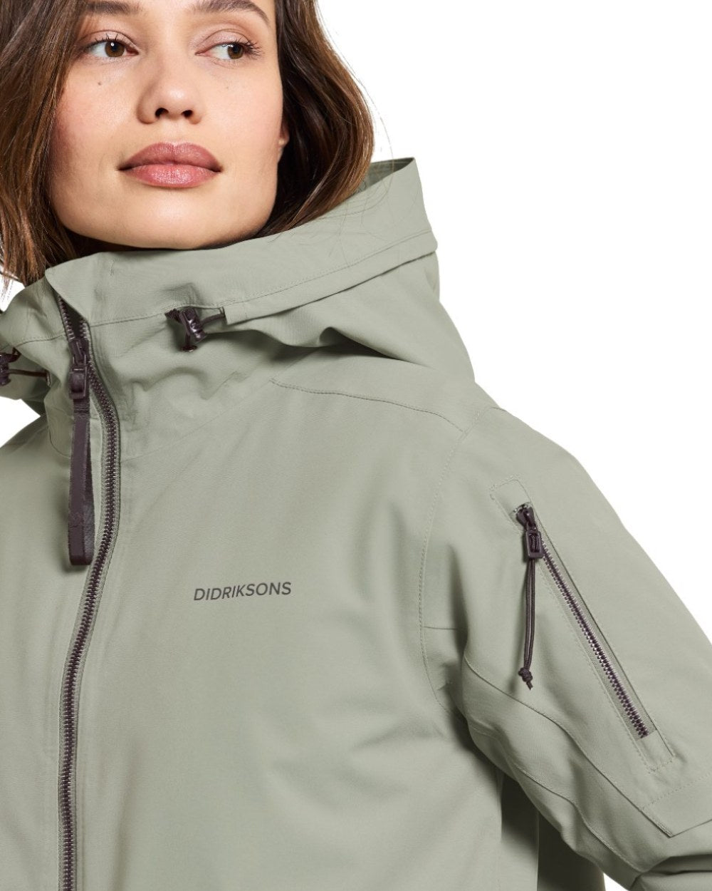 Wilted Leaf Coloured Didriksons Ella Womens Parka 2 On A White Background