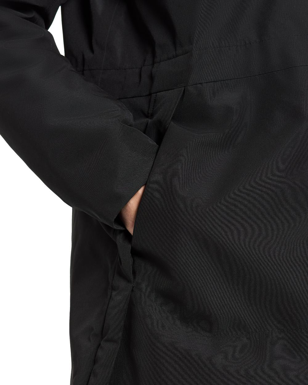 Black Coloured Didriksons Erika Ladies Padded Waterproof Parka 3 On A White Background