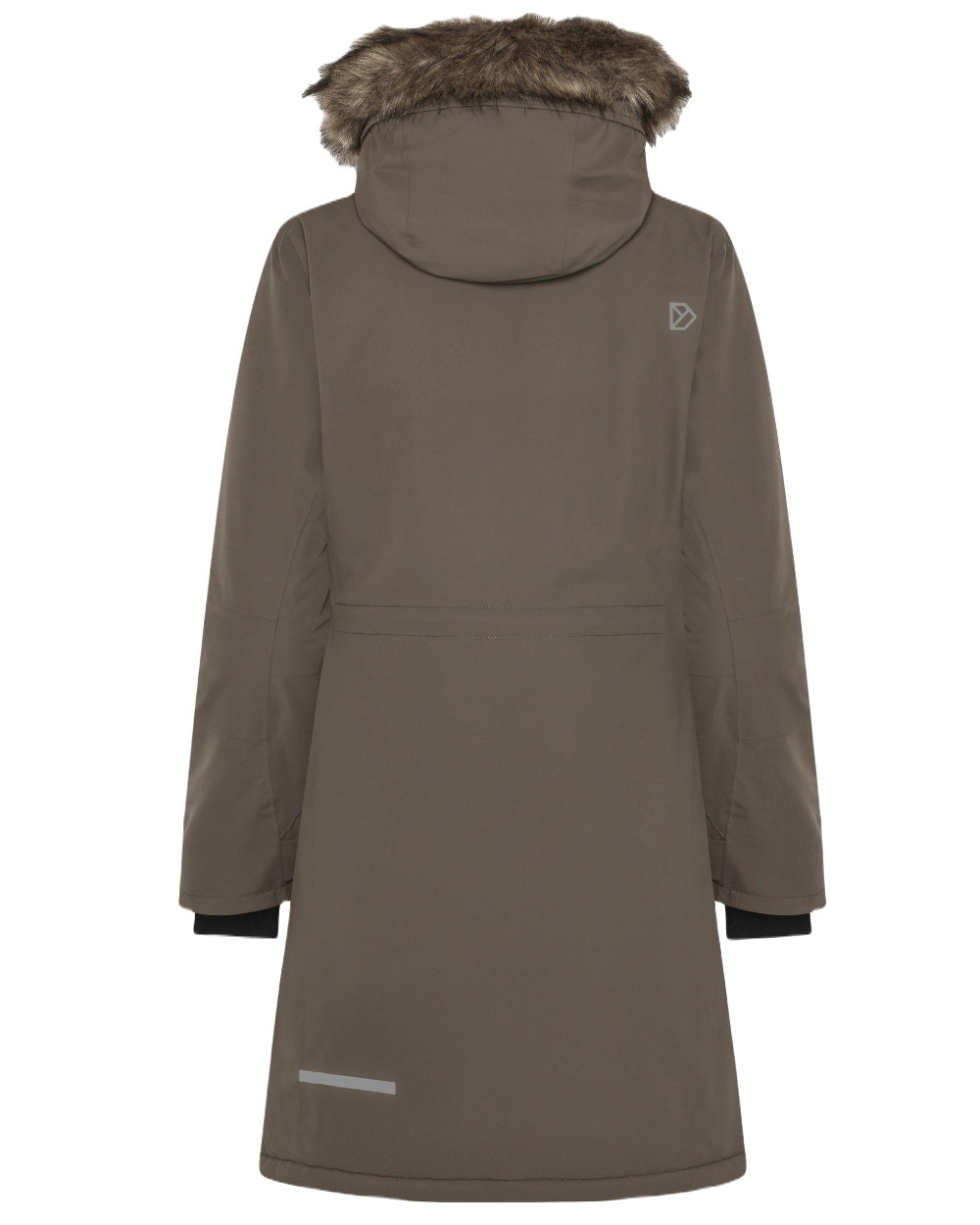 Mocha Brown Coloured Didriksons Erika Ladies Waterproof Parka 3 on White Background