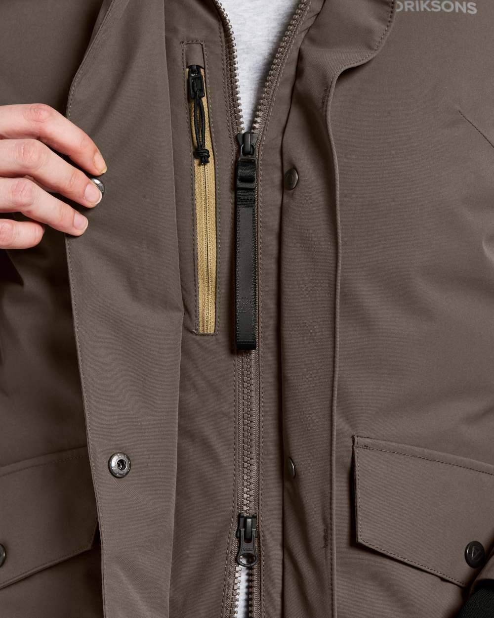 Mocha Brown Coloured Didriksons Erika Ladies Waterproof Parka 3 on White Background