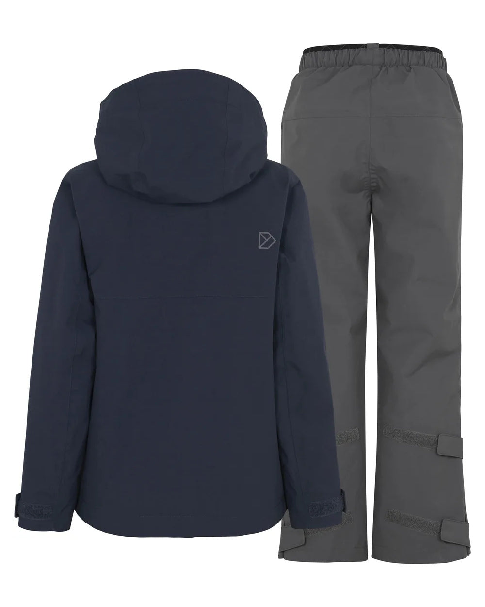 Dark Night Blue Coloured Didriksons Grit Youth Set On A White Background