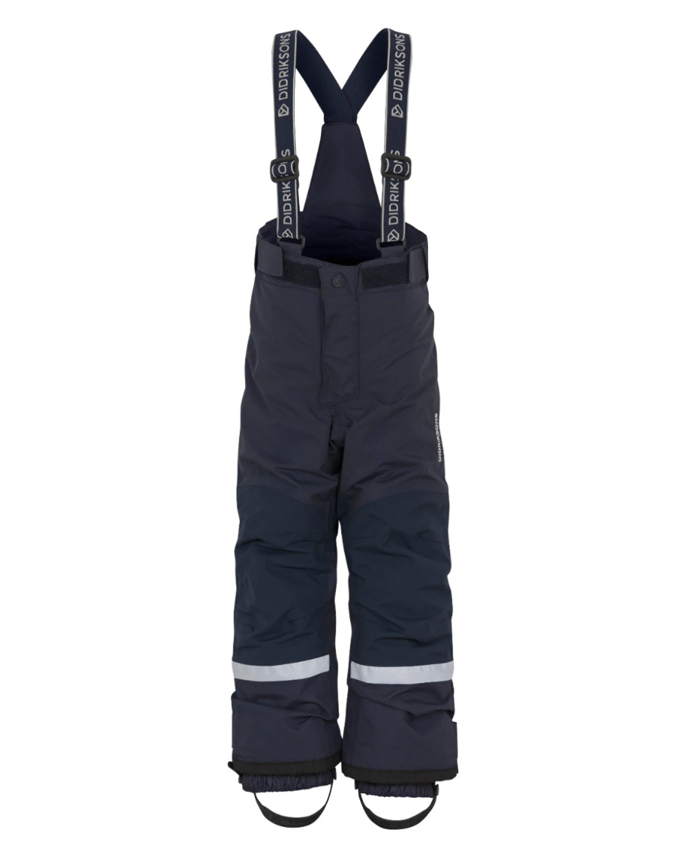 Navy Coloured Didriksons Idre Childrens Pants Pants Galon On A White Background