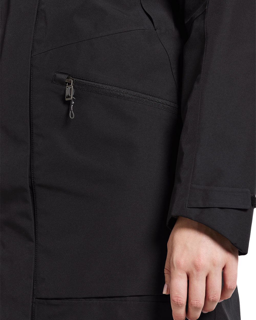 Black coloured Didriksons Womens Parka on White background