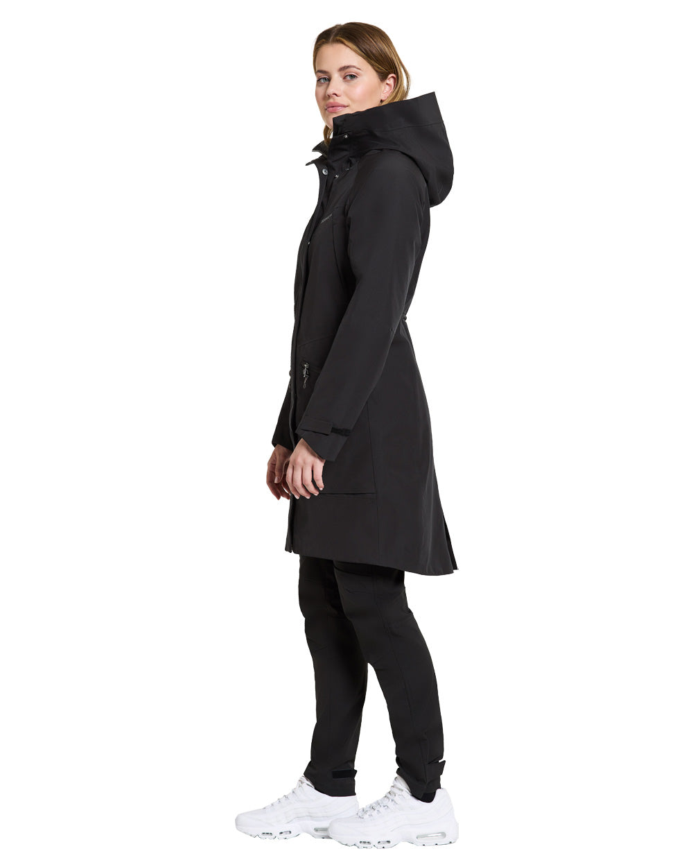 Black coloured Didriksons Womens Parka on White background