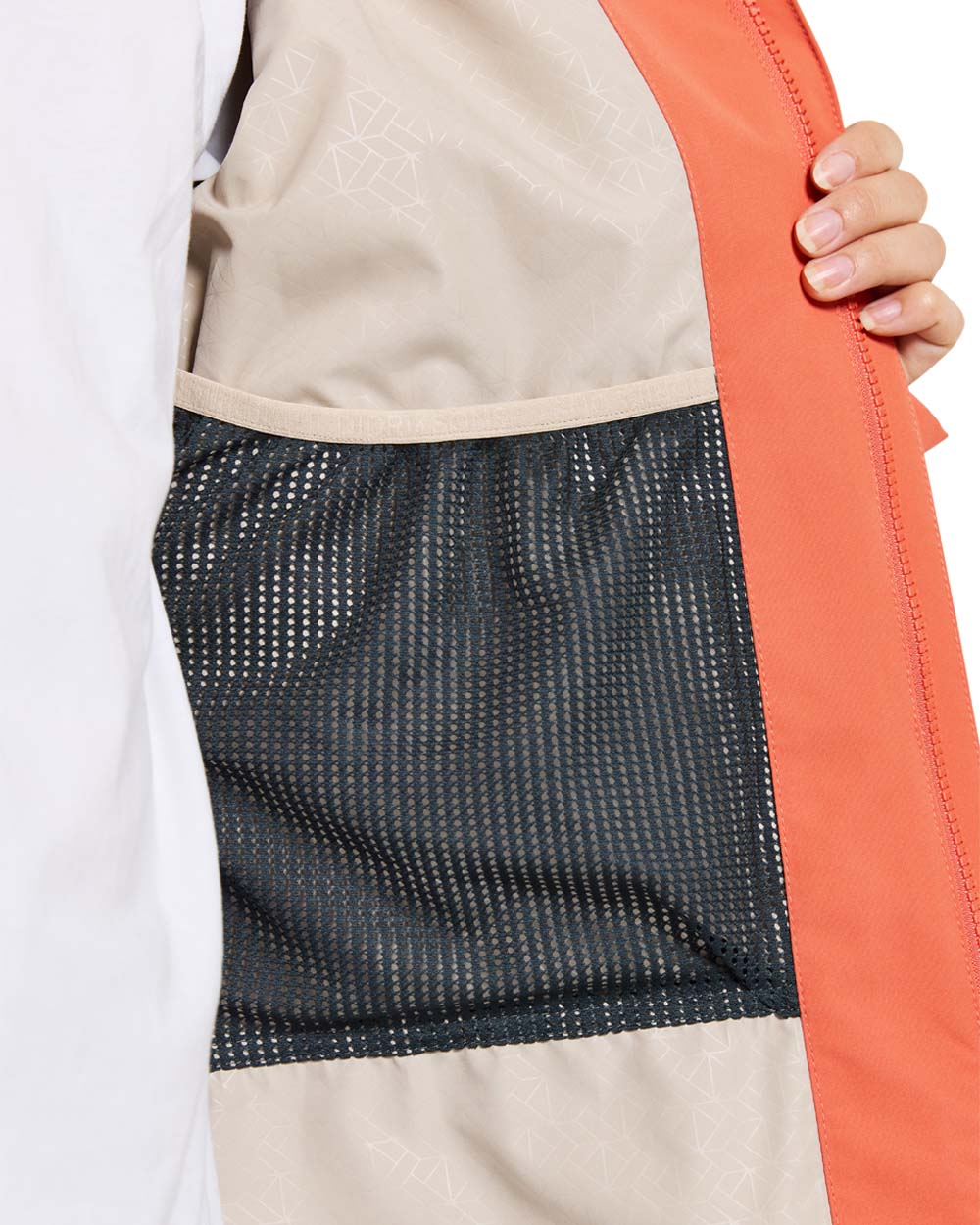 Brique Red coloured Didriksons Womens Parka on White background