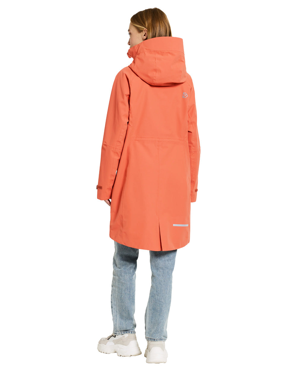 Brique Red coloured Didriksons Womens Parka on White background