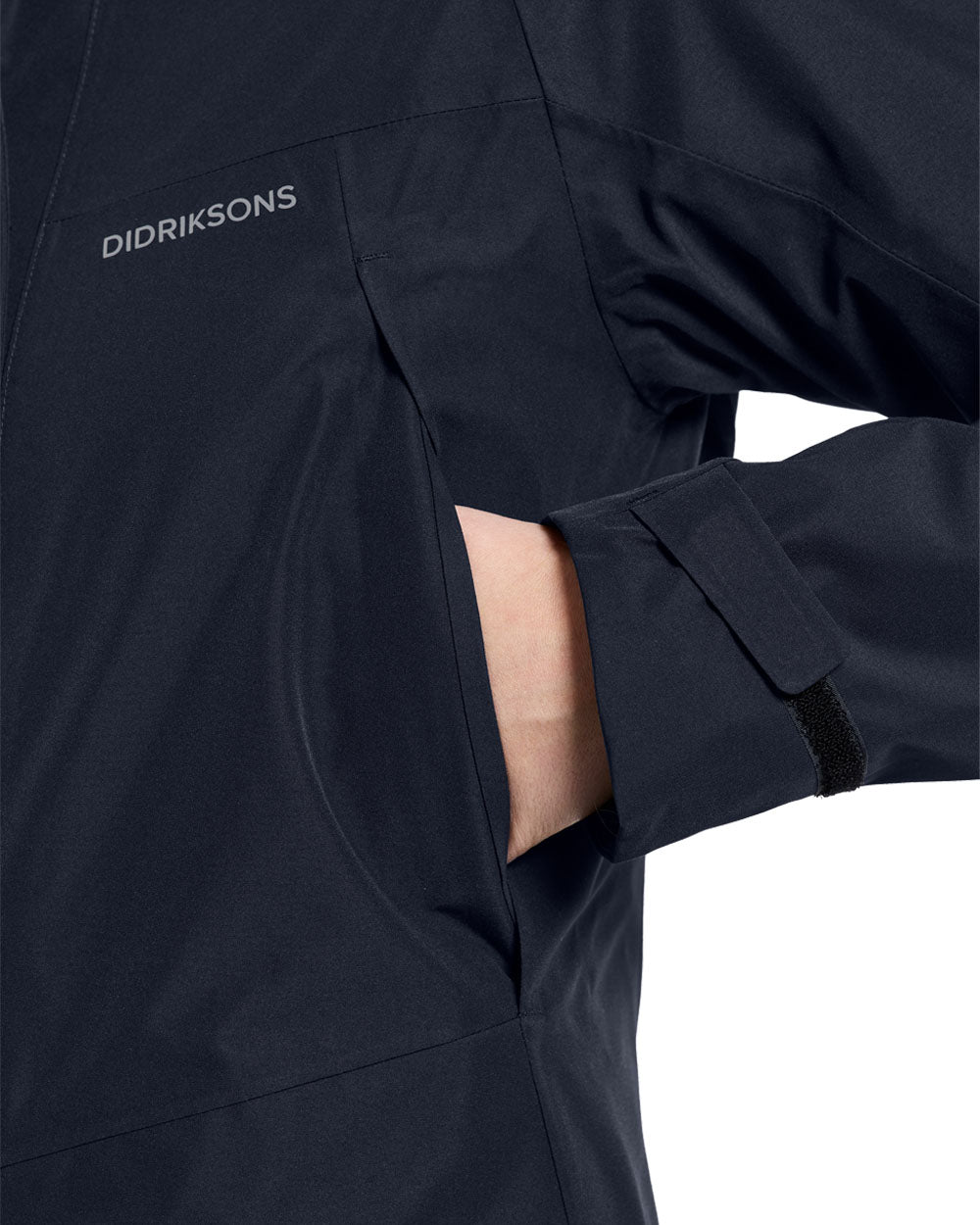 Dark Night Blue coloured Didriksons Womens Parka on White background