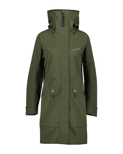 Deep Green coloured Didriksons Womens Parka on White background 