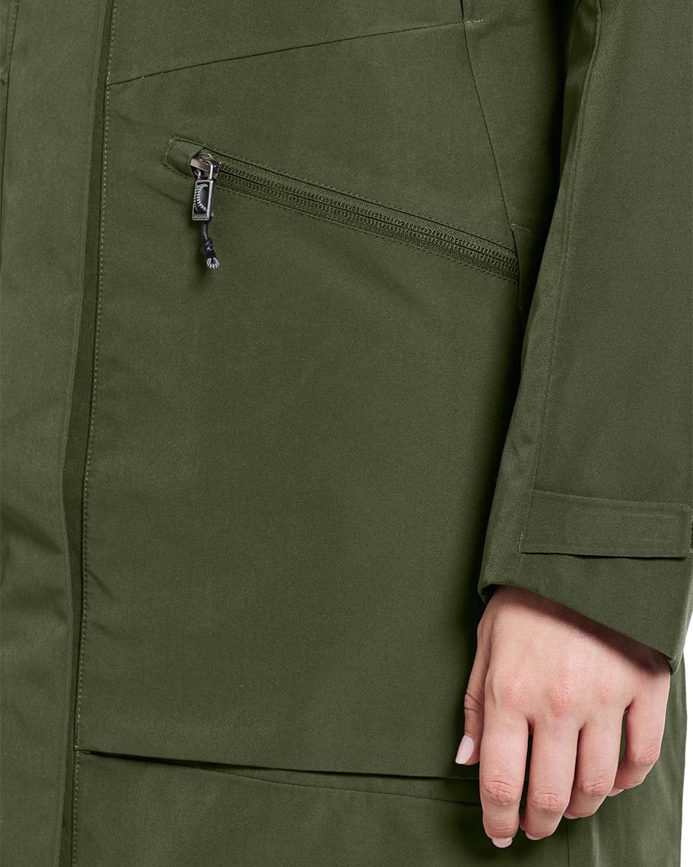 Deep Green coloured Didriksons Womens Parka on White background