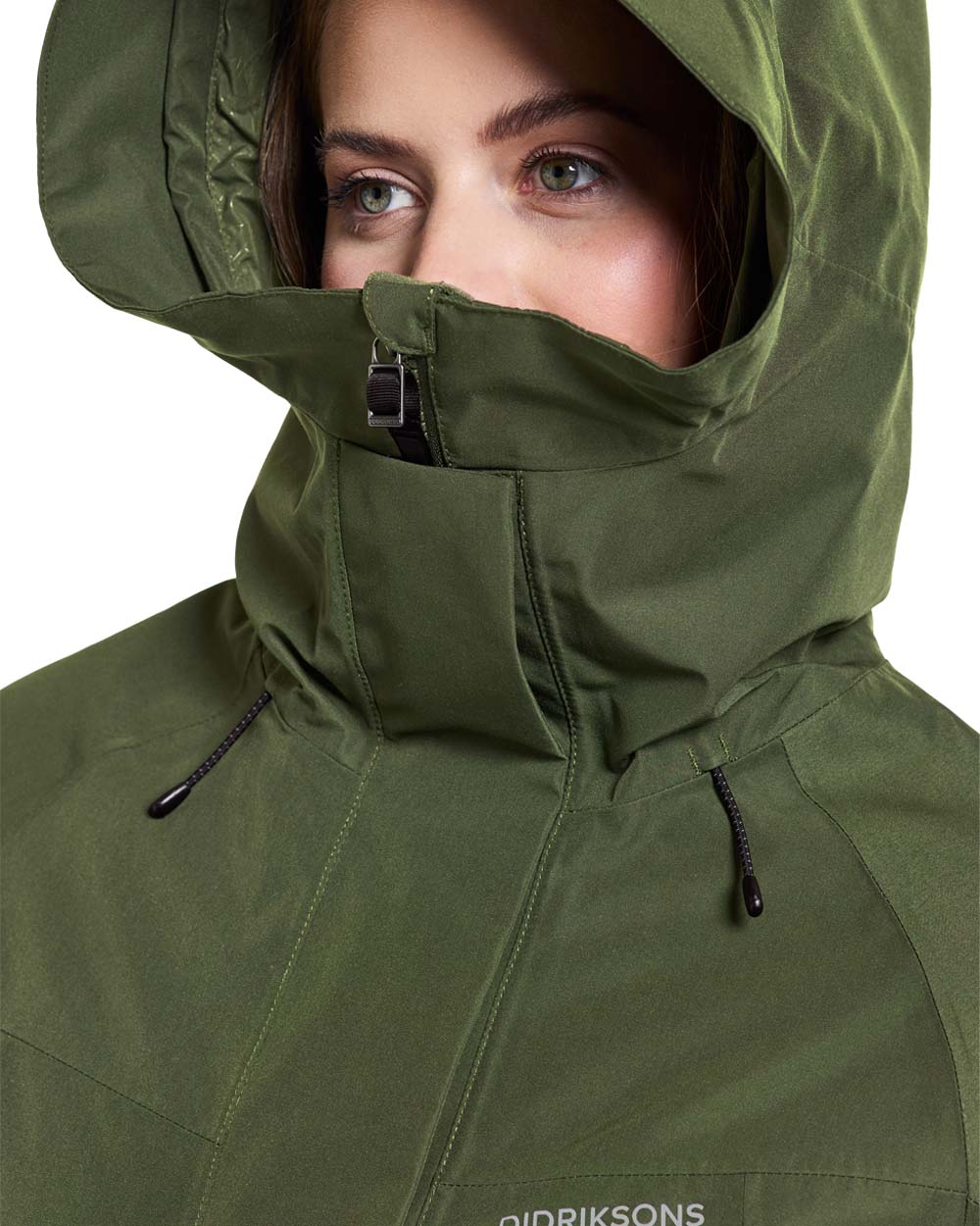 Deep Green coloured Didriksons Womens Parka on White background