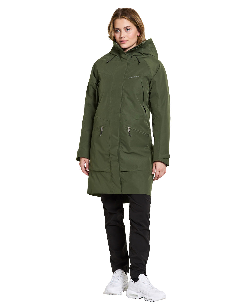Deep Green coloured Didriksons Womens Parka on White background