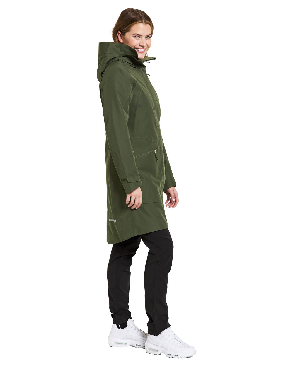 Deep Green coloured Didriksons Womens Parka on White background