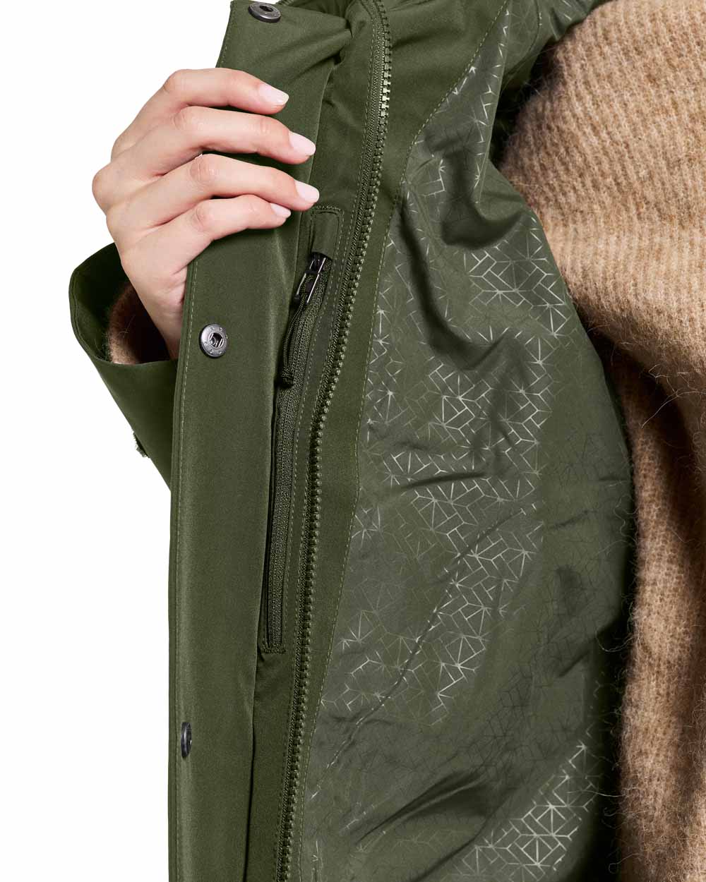Deep Green coloured Didriksons Womens Parka on White background