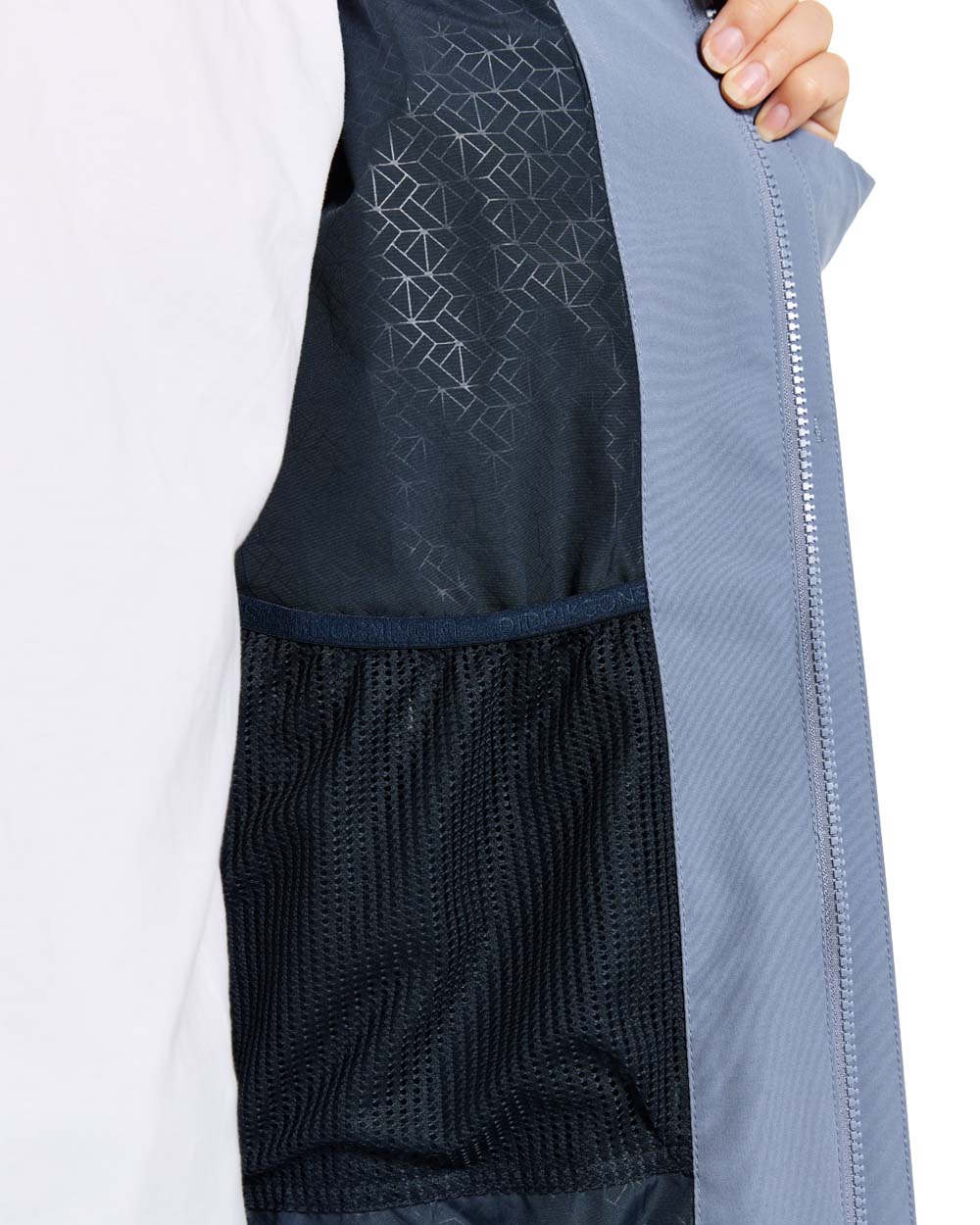 Glacial Blue coloured Didriksons Womens Parka on White background