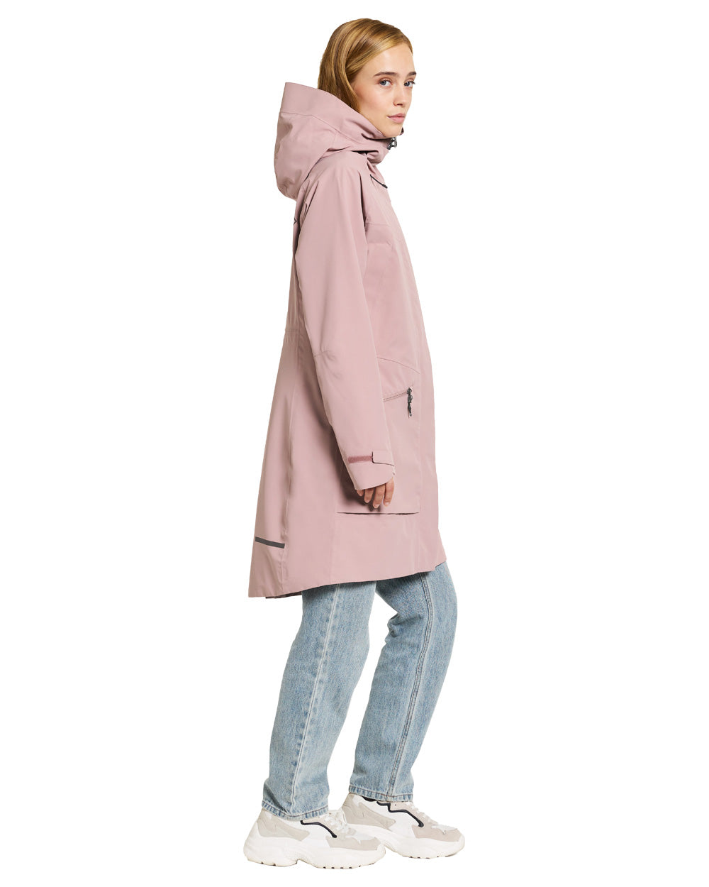 Oyster Lilac coloured Didriksons Womens Parka on White background 