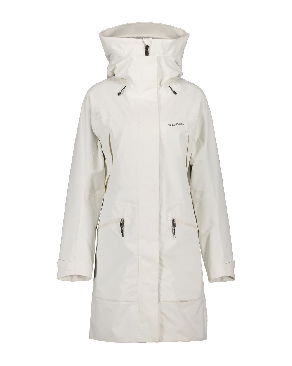 White Foam coloured Didriksons Womens Parka on White background
