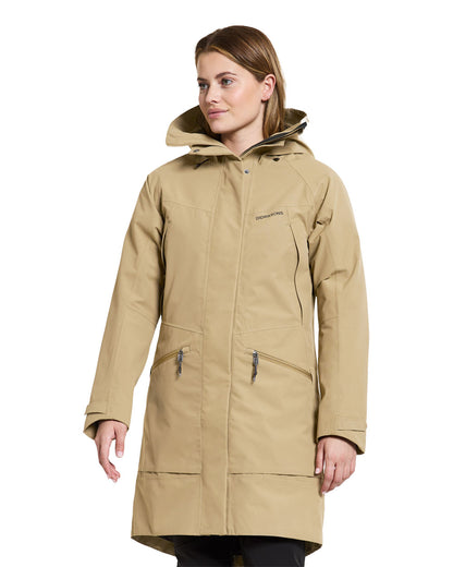 Wood coloured Didriksons Womens Parka on White background 