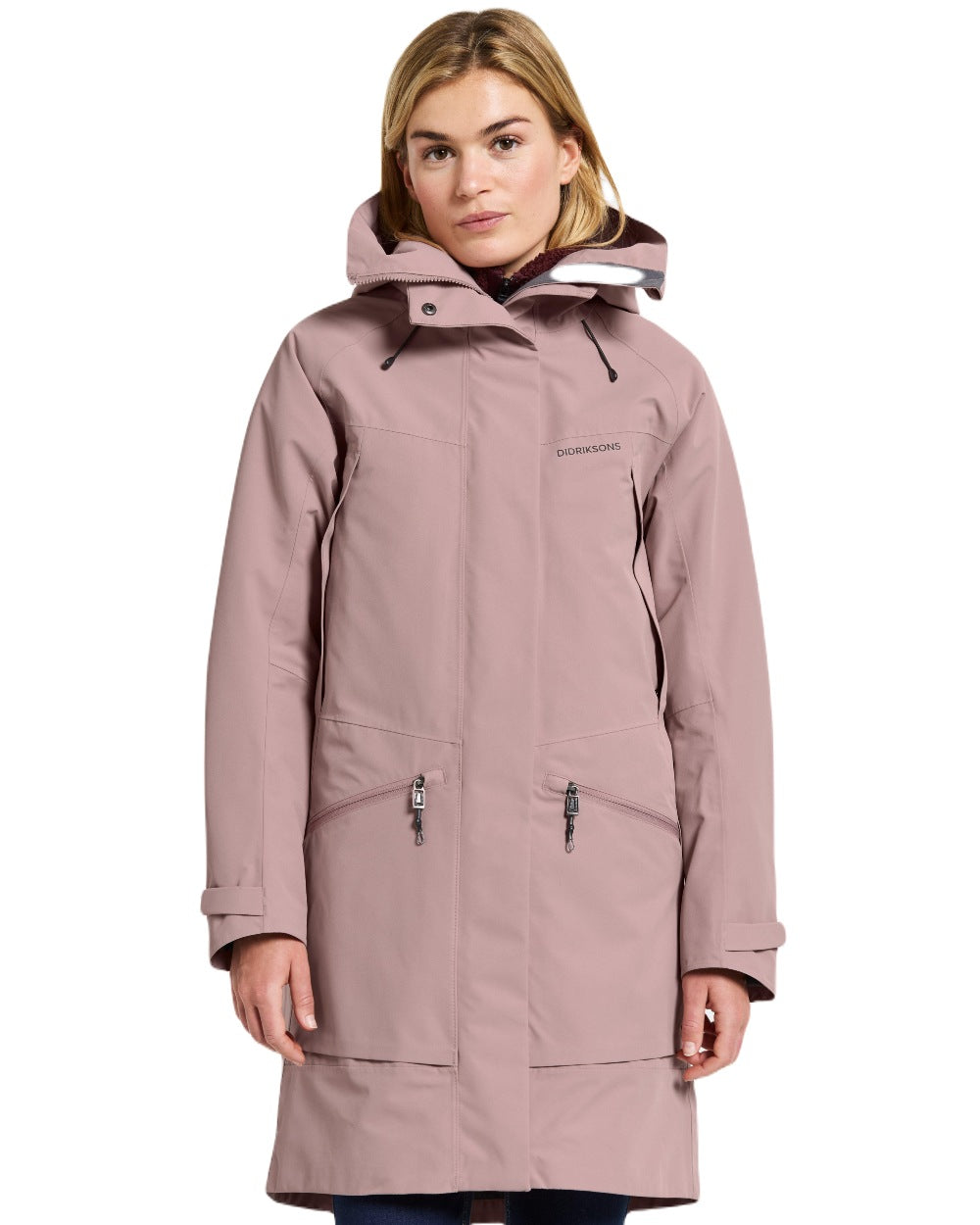 Faded Wine Coloured Didriksons Ilma Womens Waterproof Parka 8 on White Background
