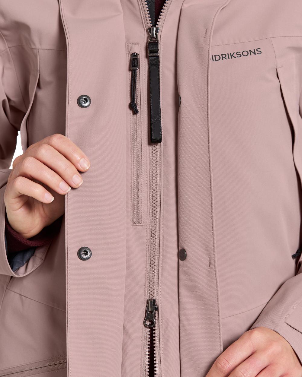 Faded Wine Coloured Didriksons Ilma Womens Waterproof Parka 8 on White Background