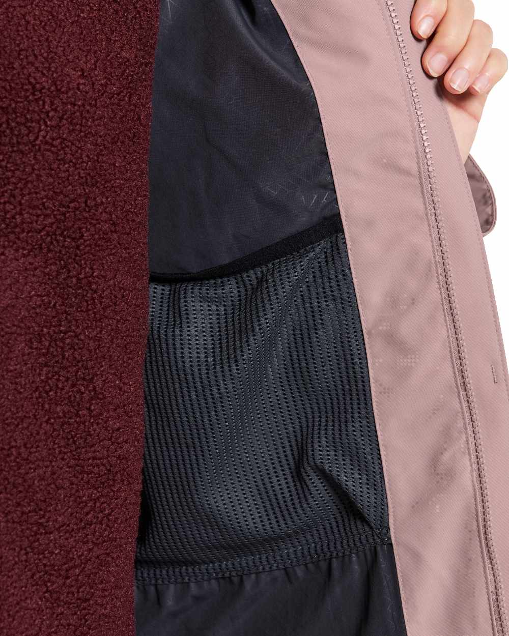 Faded Wine Coloured Didriksons Ilma Womens Waterproof Parka 8 on White Background