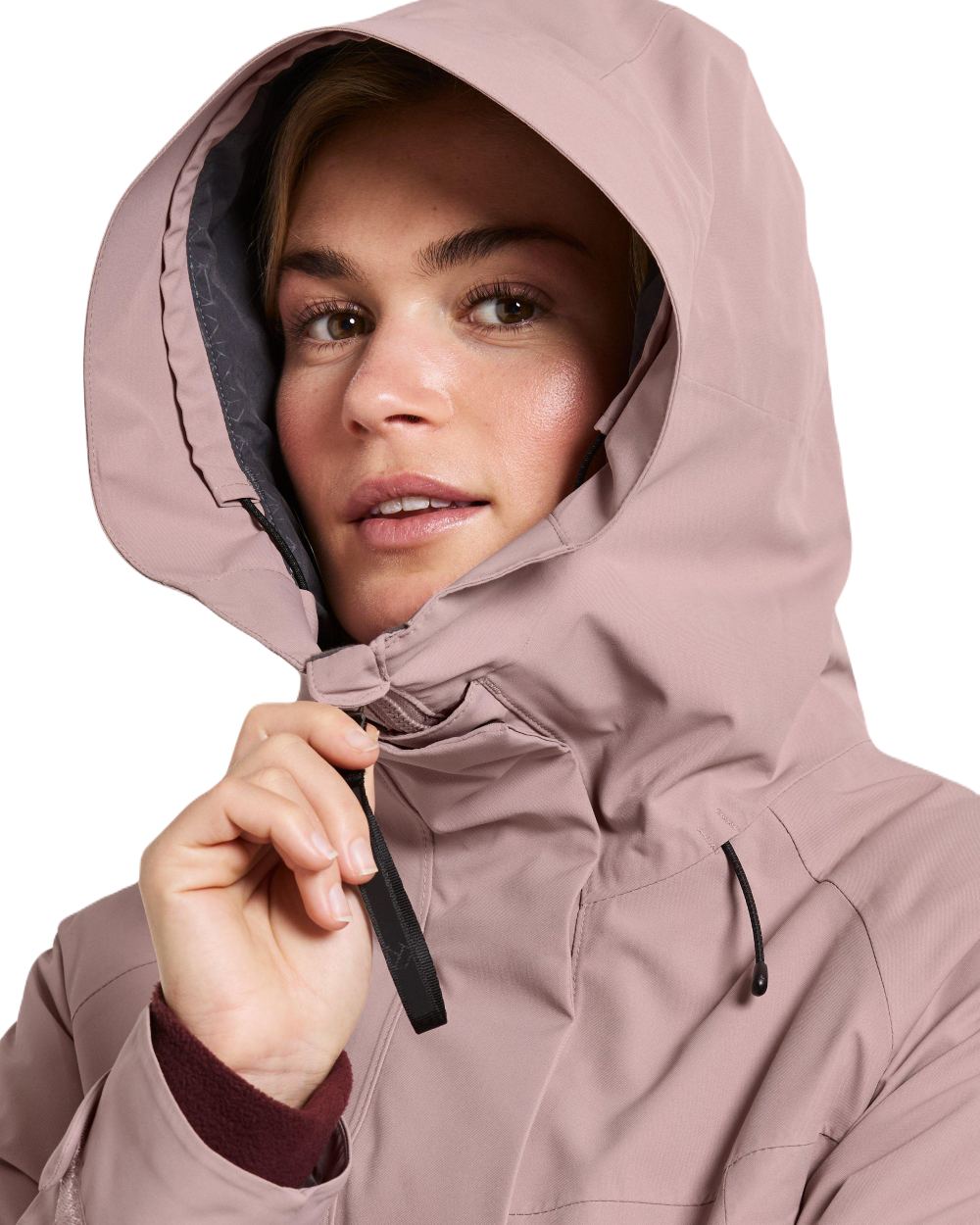 Faded Wine Coloured Didriksons Ilma Womens Waterproof Parka 8 on White Background