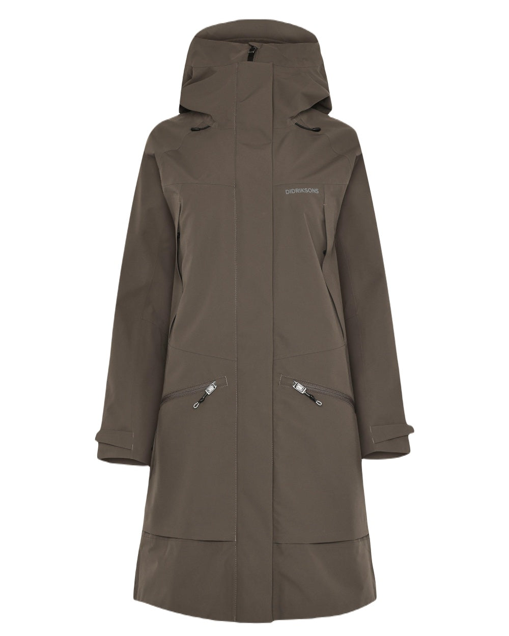 Mocha Brown Coloured Didriksons Ilma Womens Waterproof Parka 8 on White Background