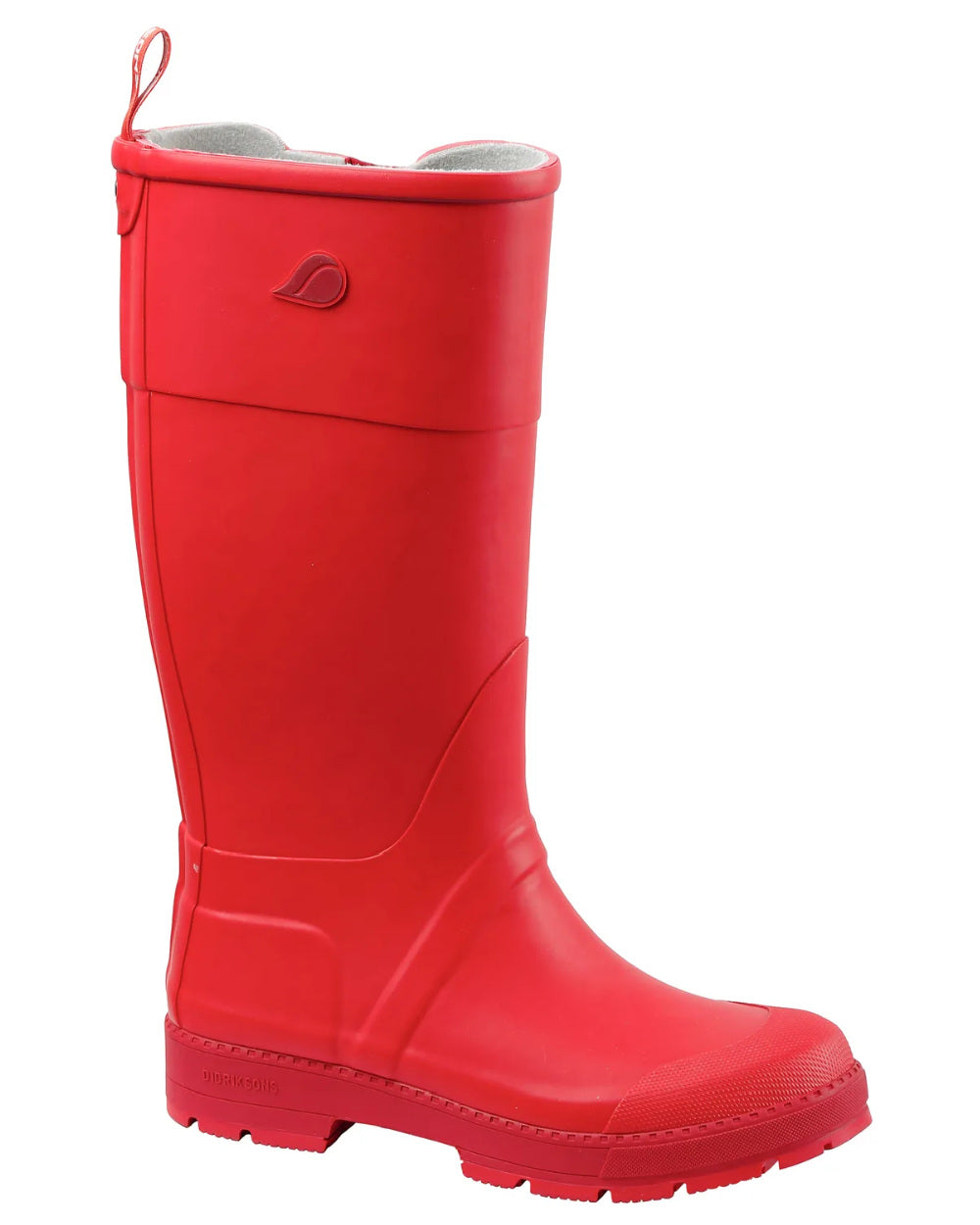 Chili Red Coloured Didriksons Koster Womens Rubber Boots On A White Background 