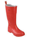 Chili Red Coloured Didriksons Koster Womens Rubber Boots On A White Background #colour_chili-red