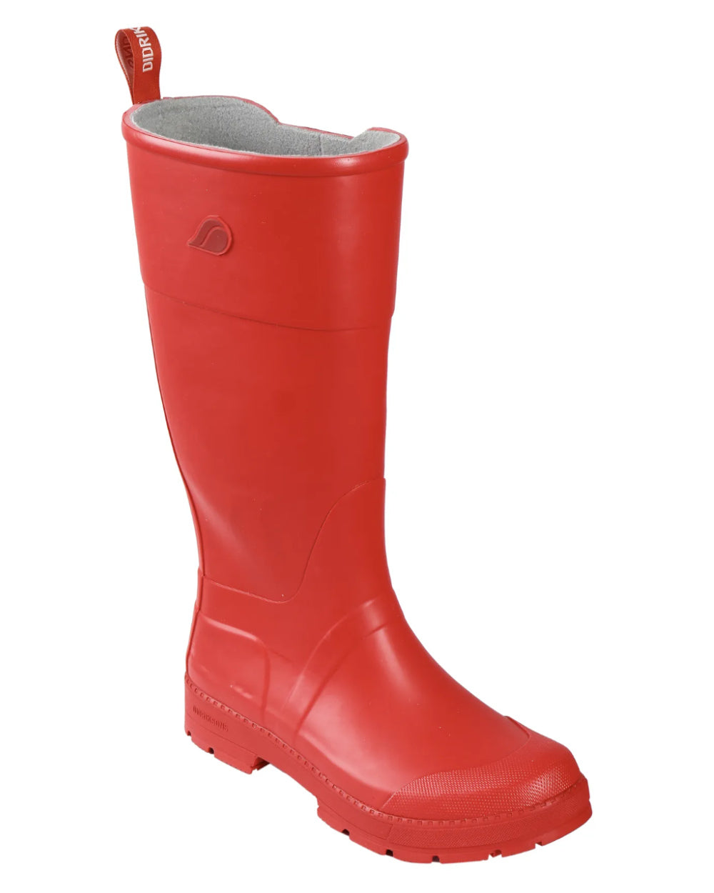 Chili Red Coloured Didriksons Koster Womens Rubber Boots On A White Background 