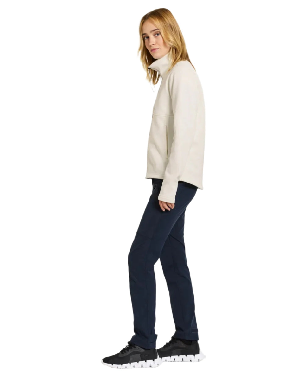 White Foam Coloured Didriksons Leah Womens Fullzip On A White Background