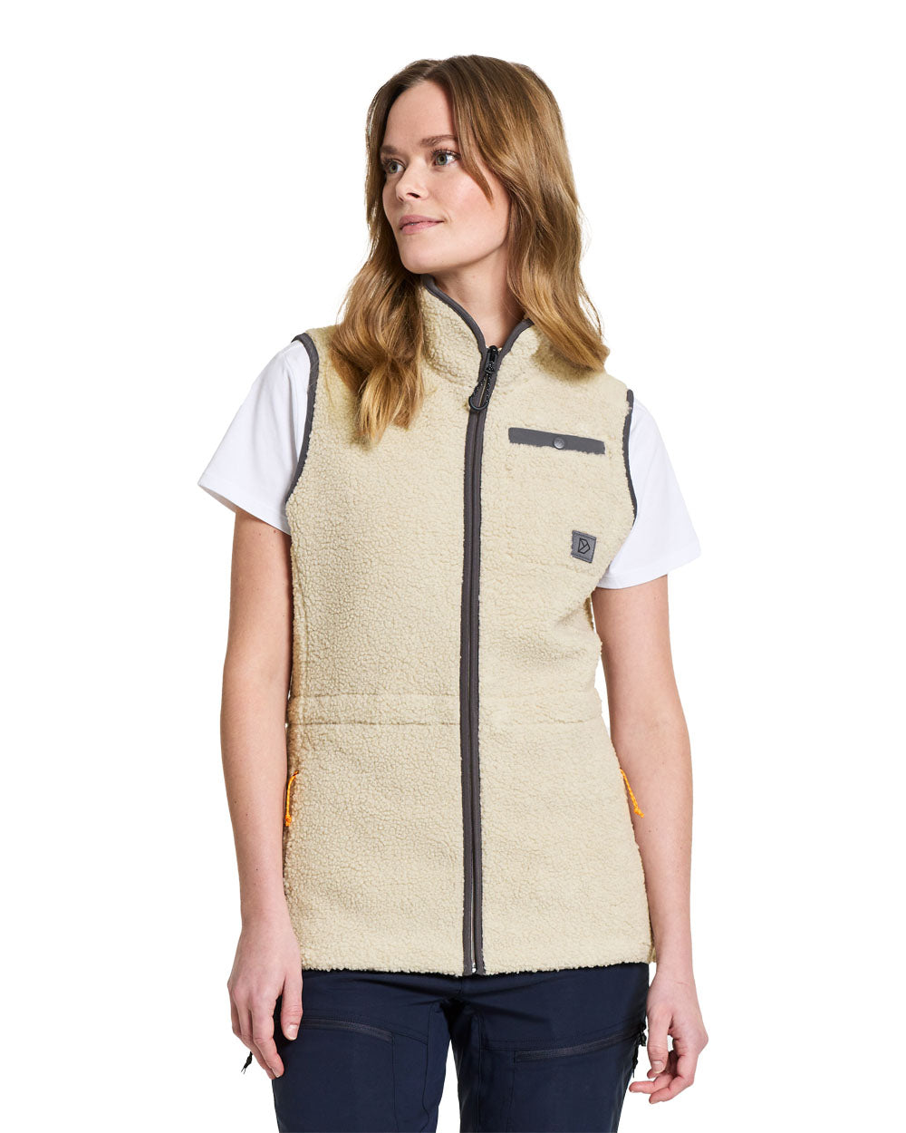 Light Beige coloured Didriksons Full-ZIp Fleece on White background