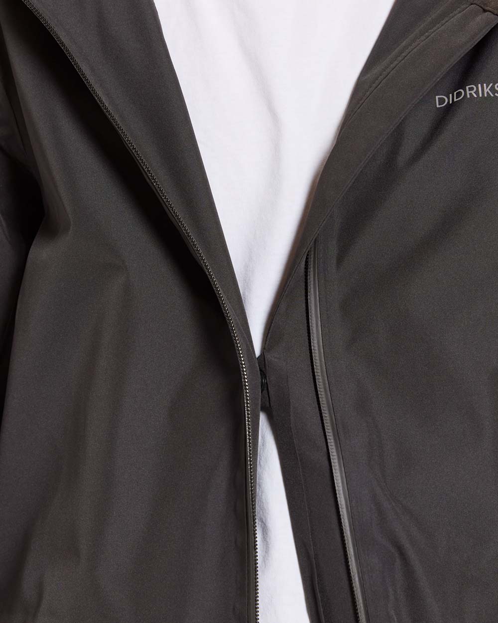 Black coloured Didriksons Nadja Parka on White background