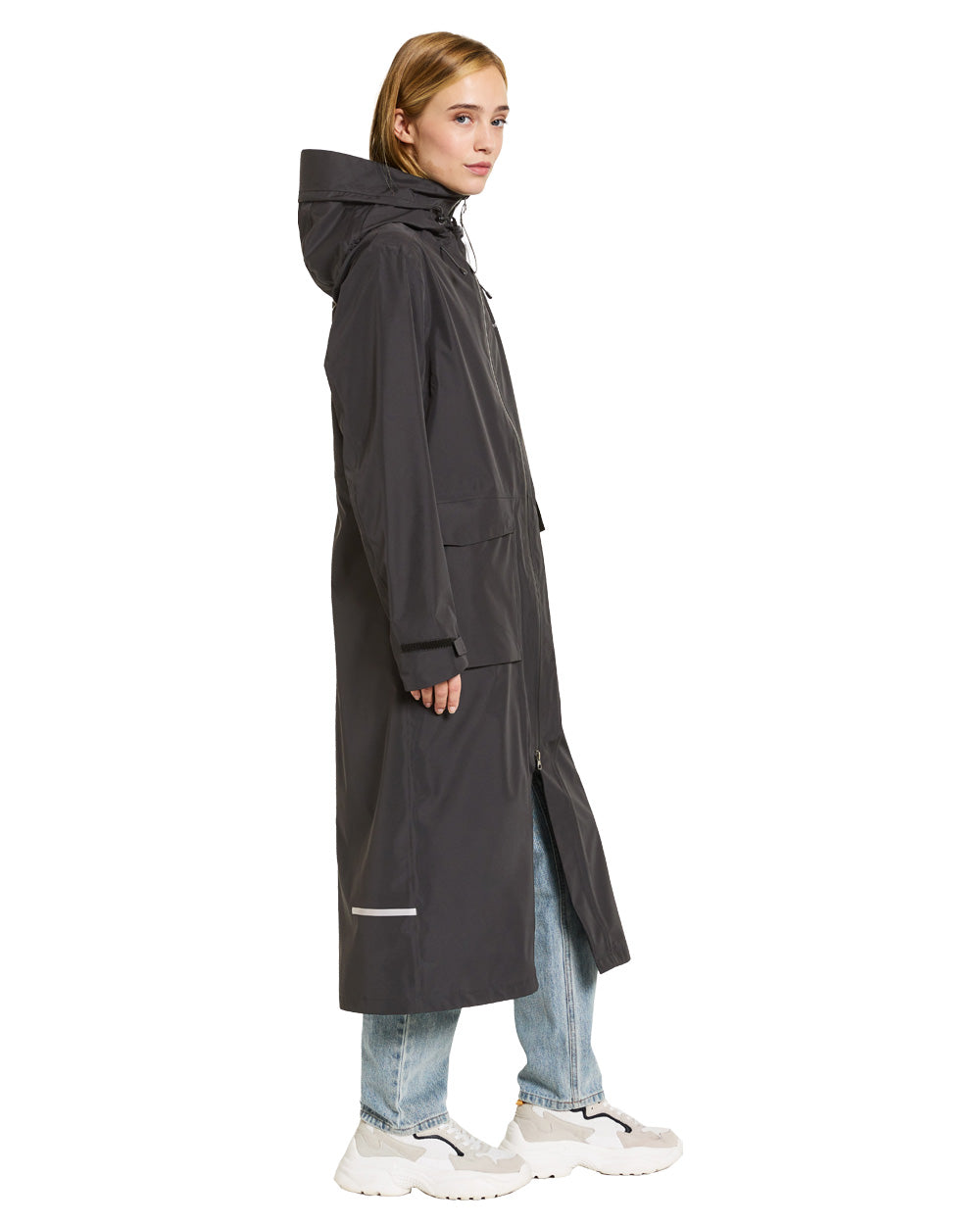Black coloured Didriksons Nadja Parka on White background