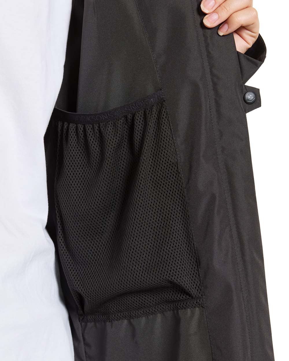 Black coloured Didriksons Nadja Parka on White background