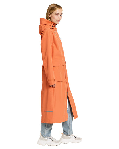 Faded Brique coloured Didriksons Nadja Parka on White background 