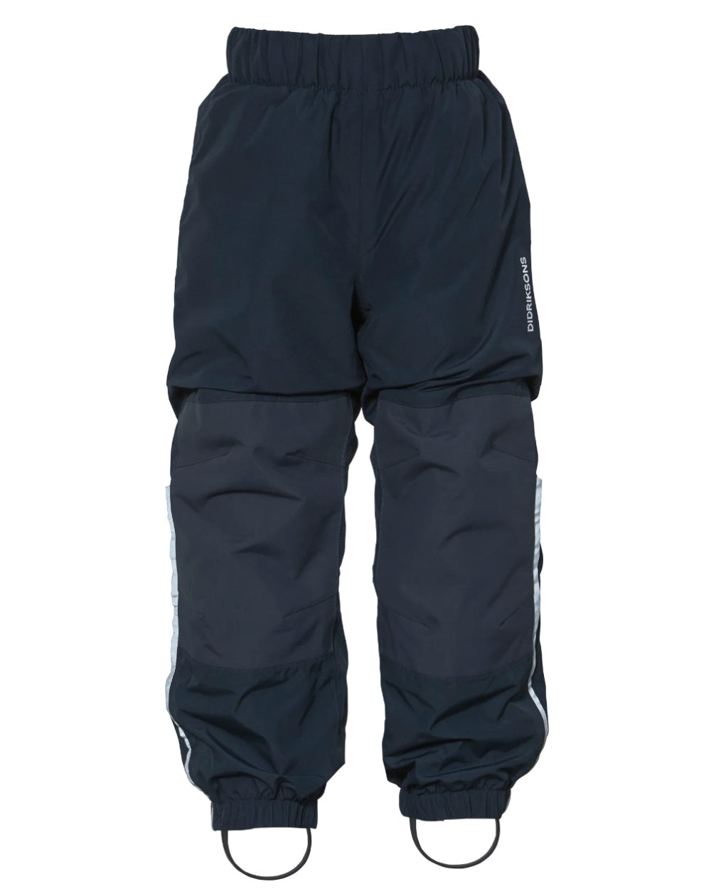 Navy Coloured Didriksons Narvi Childrens Pant On A White Background