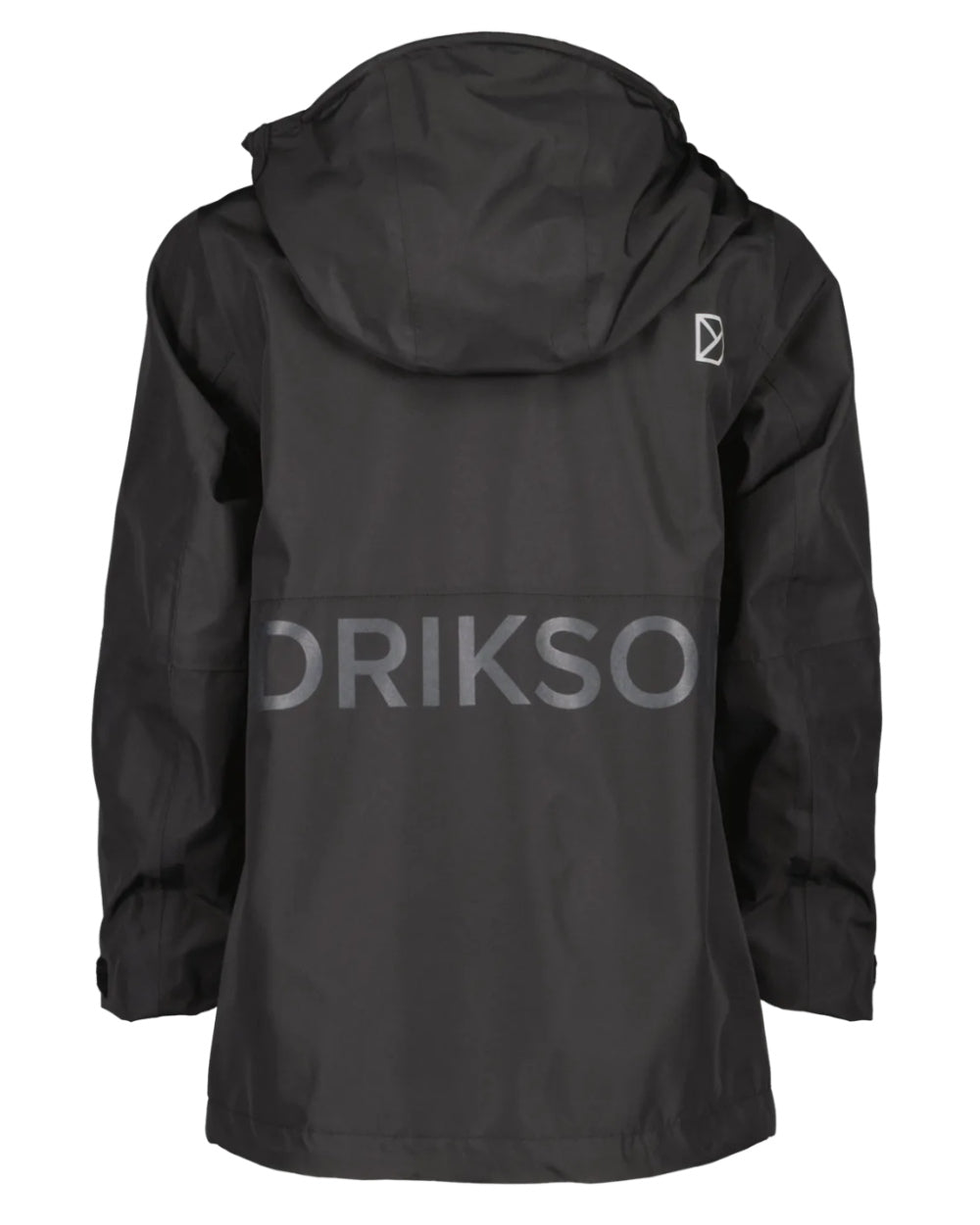 Black Coloured Didriksons Piko Childrens Jacket On A White Background 