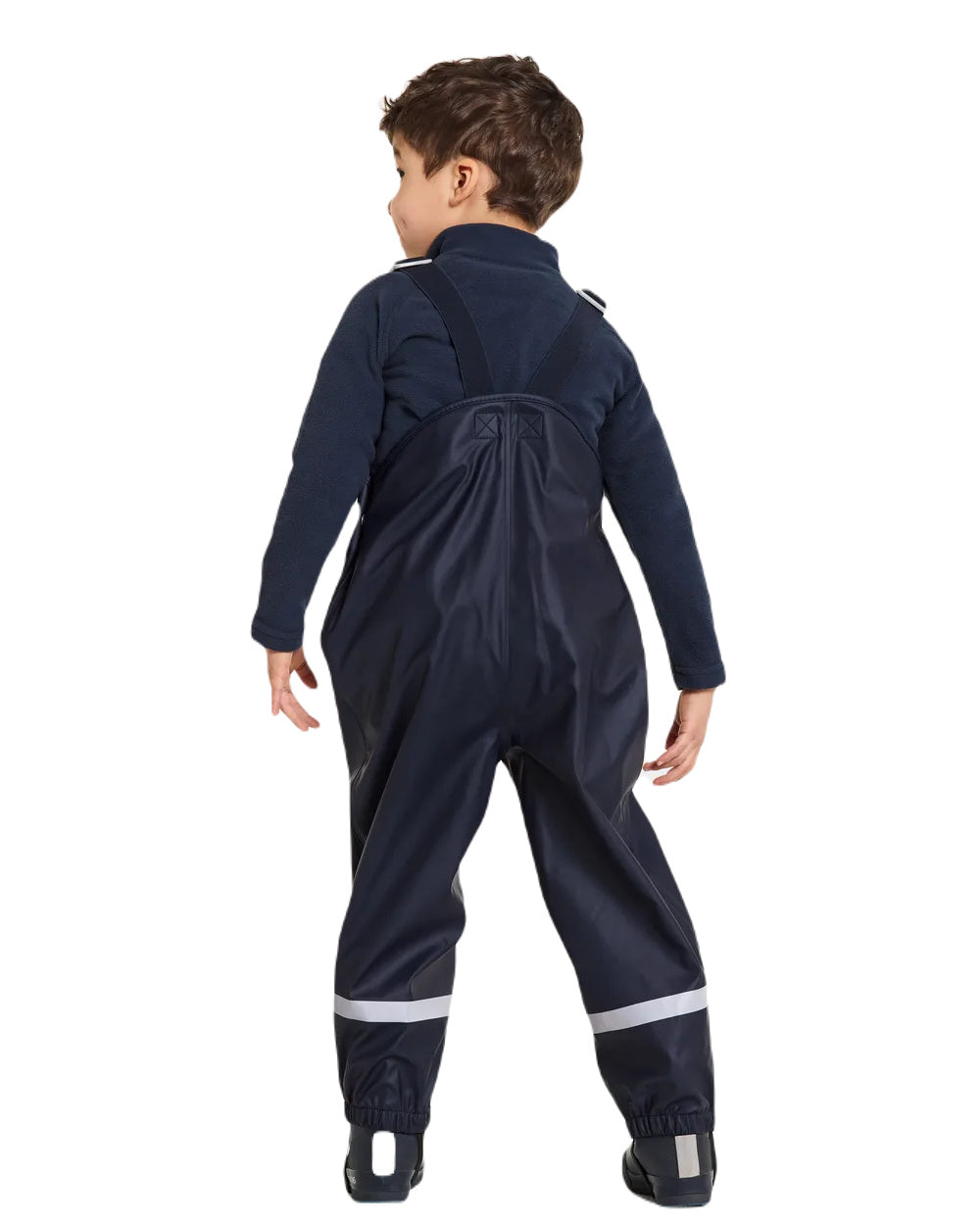 Navy Coloured Didriksons Plaskeman Childrens Pants Galon On A White Background