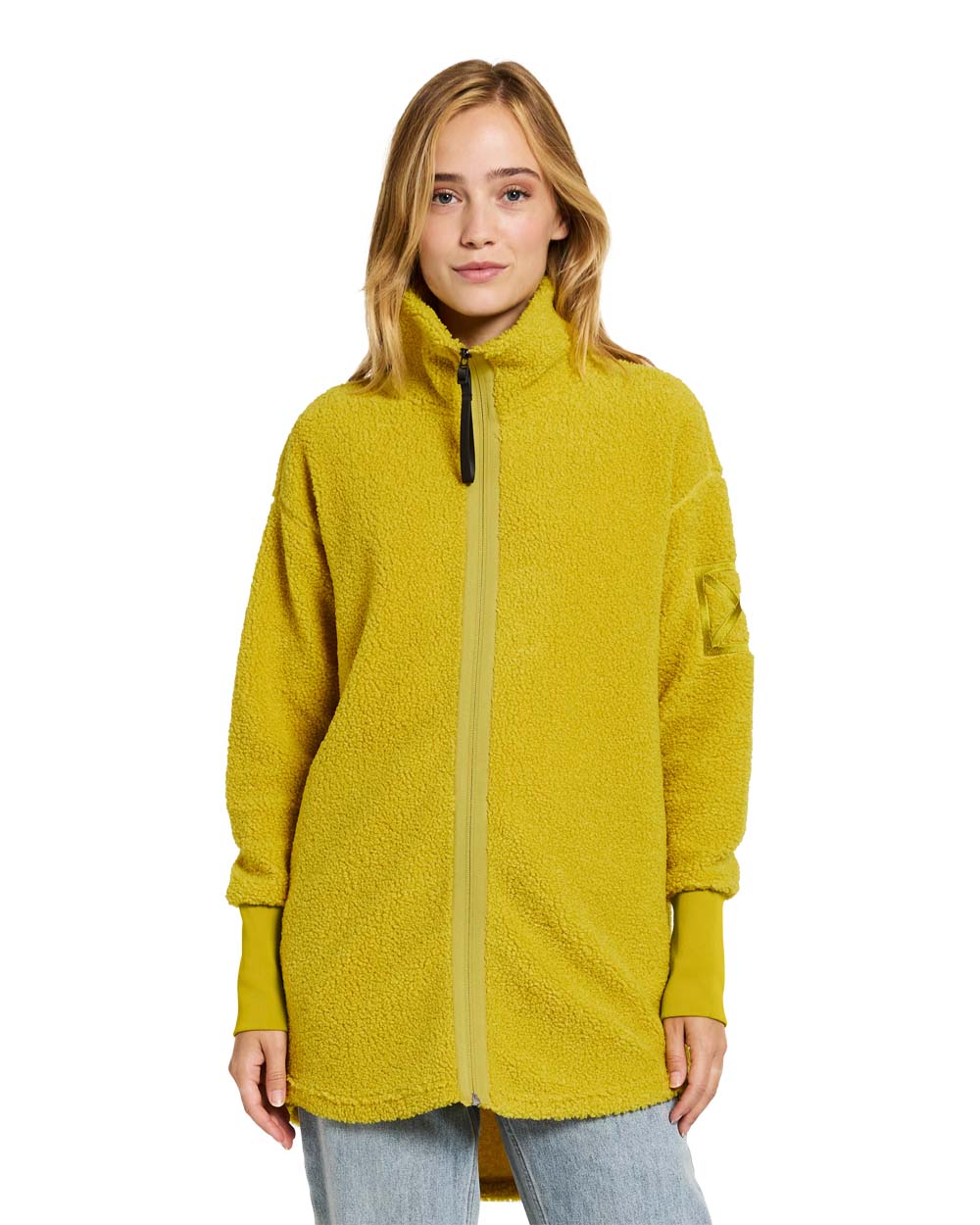Yellow Bloom coloured Didriksons Full-Zip Jacket on White background 
