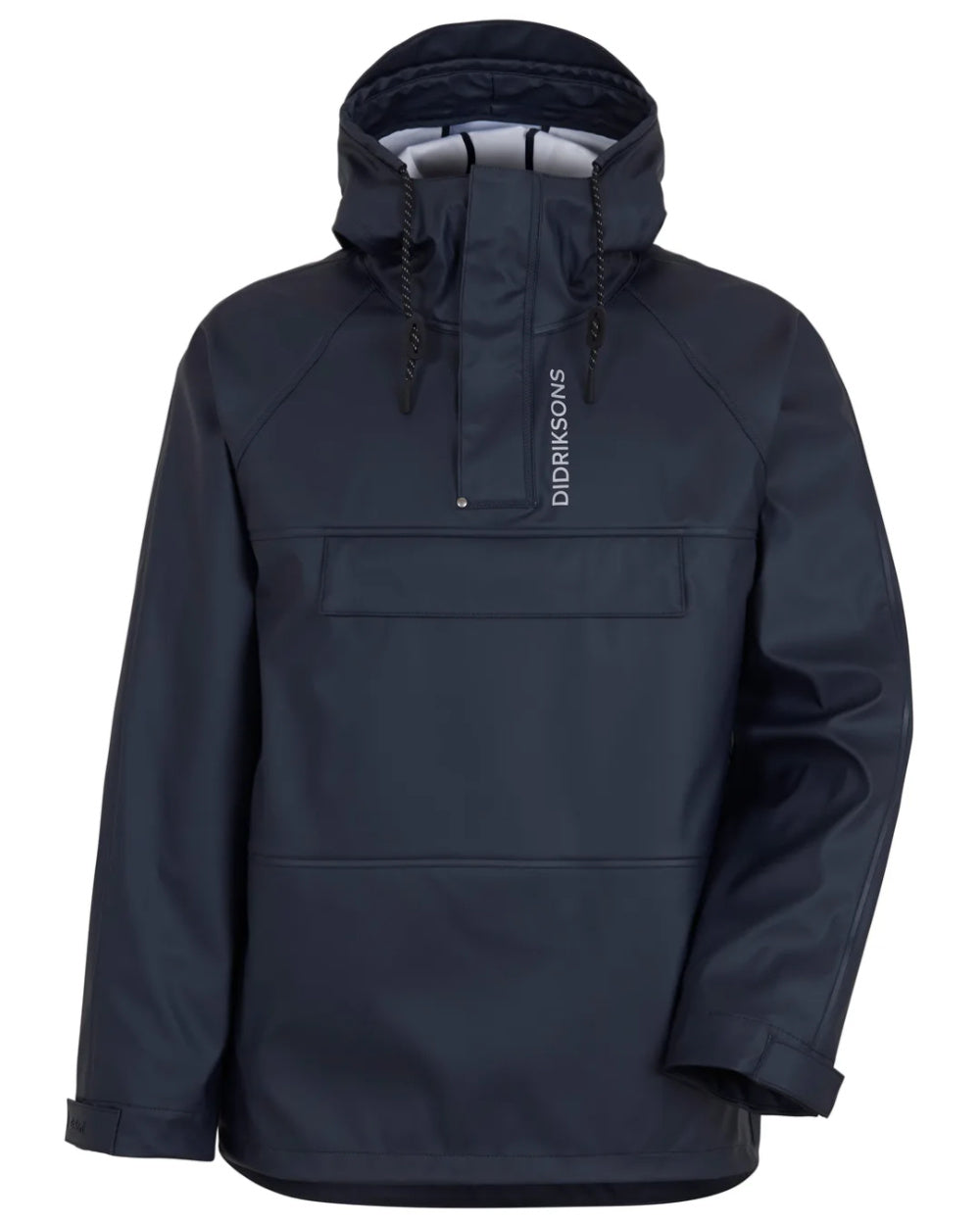 Dark Night Blue Coloured Didriksons Slaghöken Unisex Anorak Galon® On A White Background