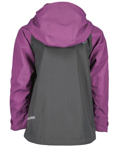 Grape Coloured Didriksons Tera Childrens Jacket On A White Background 