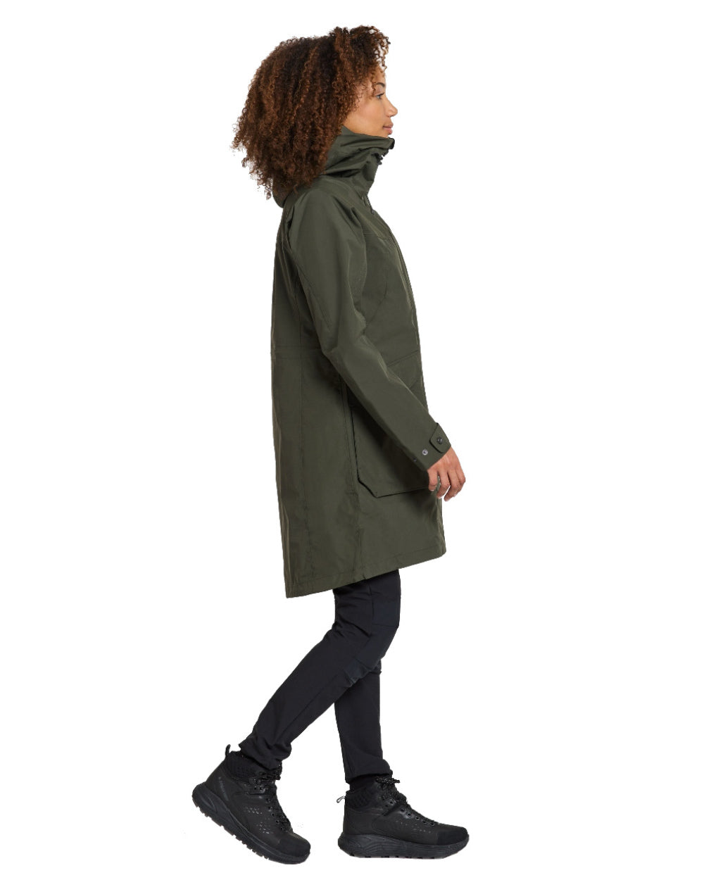 Deep Green Coloured Didriksons Thelma Womens Parka 10 On A White Background