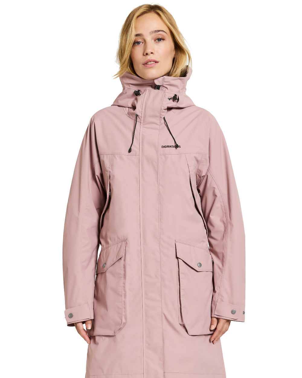 Oyster Lilac Coloured Didriksons Thelma Womens Parka 10 On A White Background